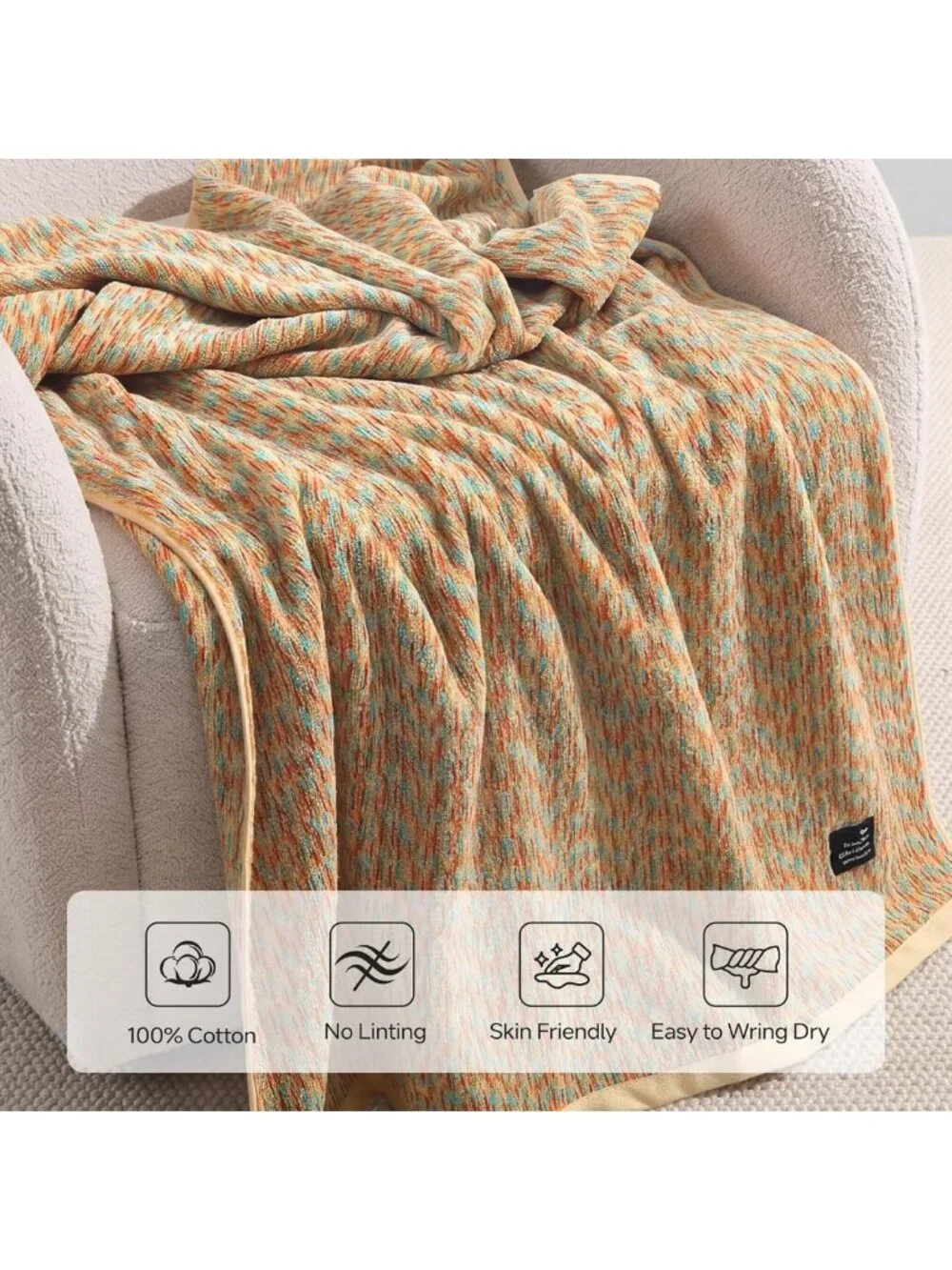 8-Piece Yellow Towel Set - 2 Bath Towels, 2 Hand Towels, 4 Washcloths, Soft